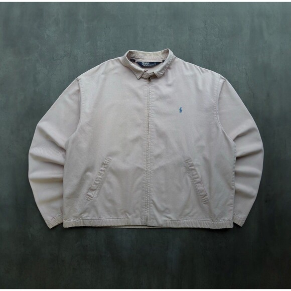 Vintage Polo Ralph Lauren Jacket Men's Size XL Tan Beige Harrington Bomber - Picture 1 of 14